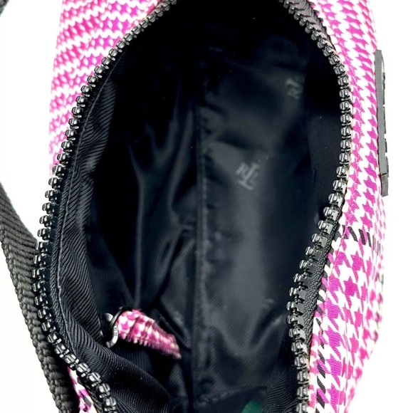 Ralph Lauren Pink and Black Shoulder Bag with Houndstooth Pattern - Picture 9 of 11